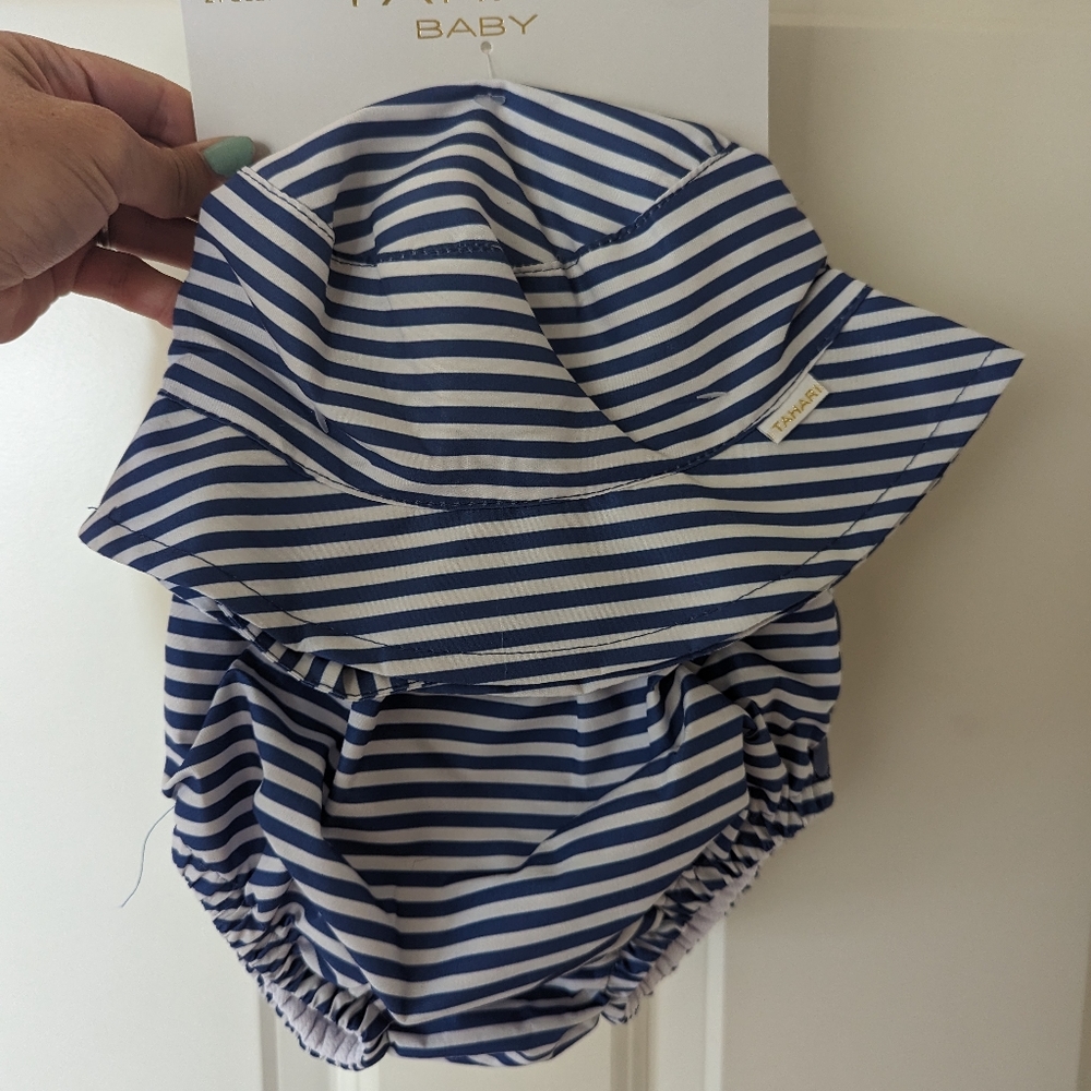 Tahari baby sun hat and swim suit